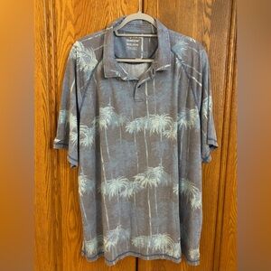 Tommy Bahama Blue Palm Print Polo Shirt